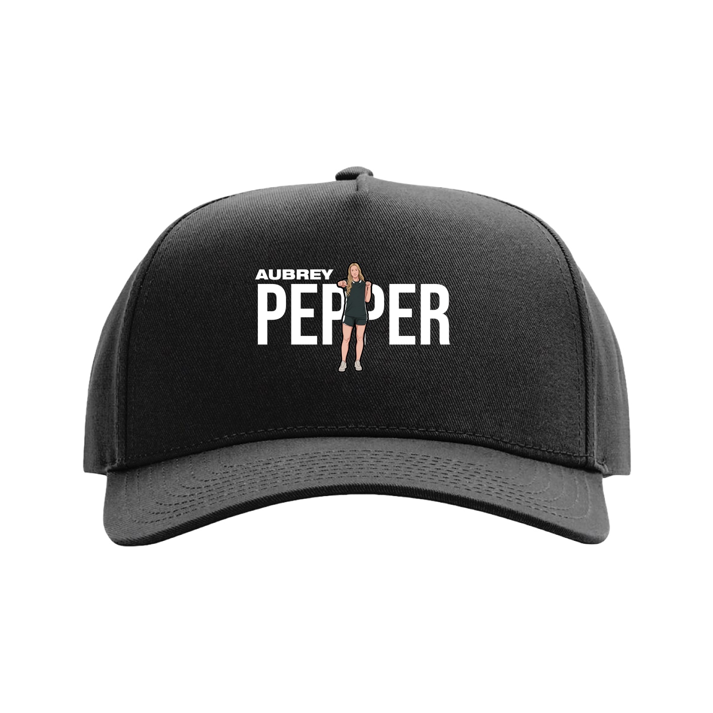Full Fabric Five-Panel Champ Cap — Player Name in Black