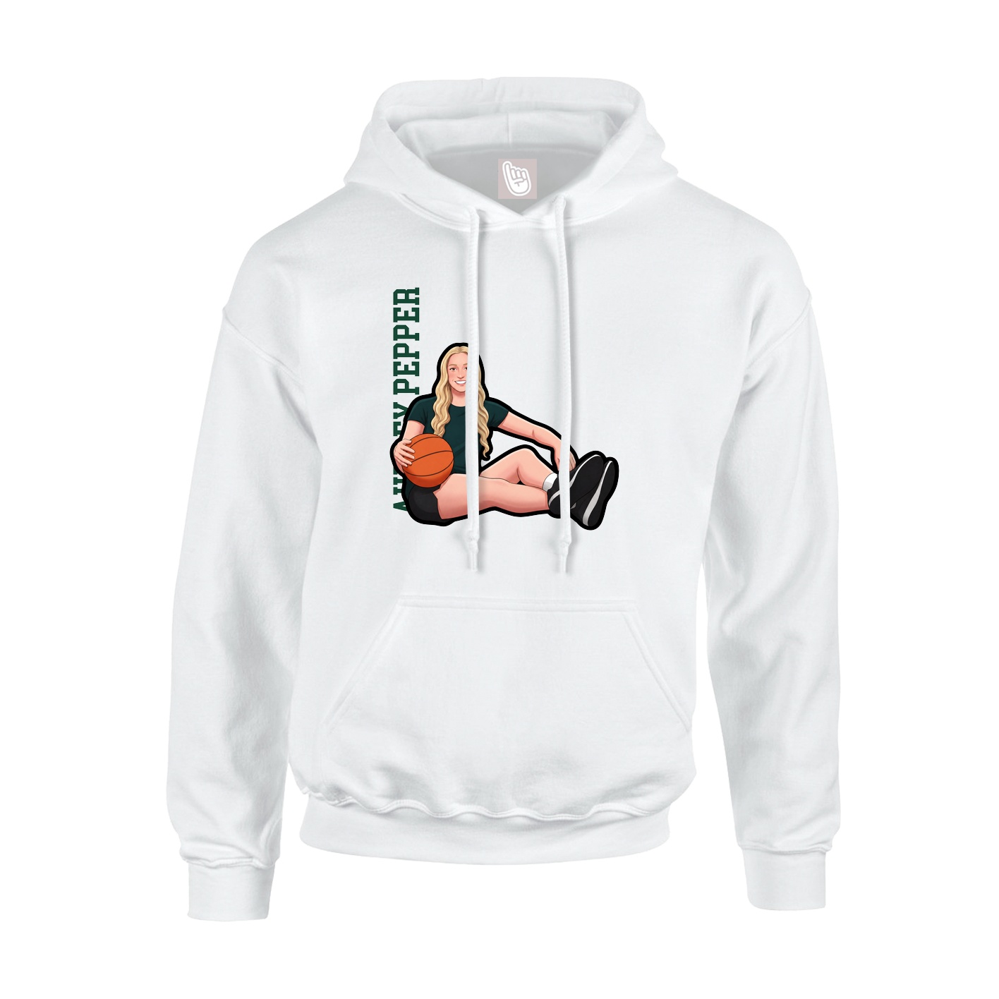 Youth Hoodie — Name Vertical in White