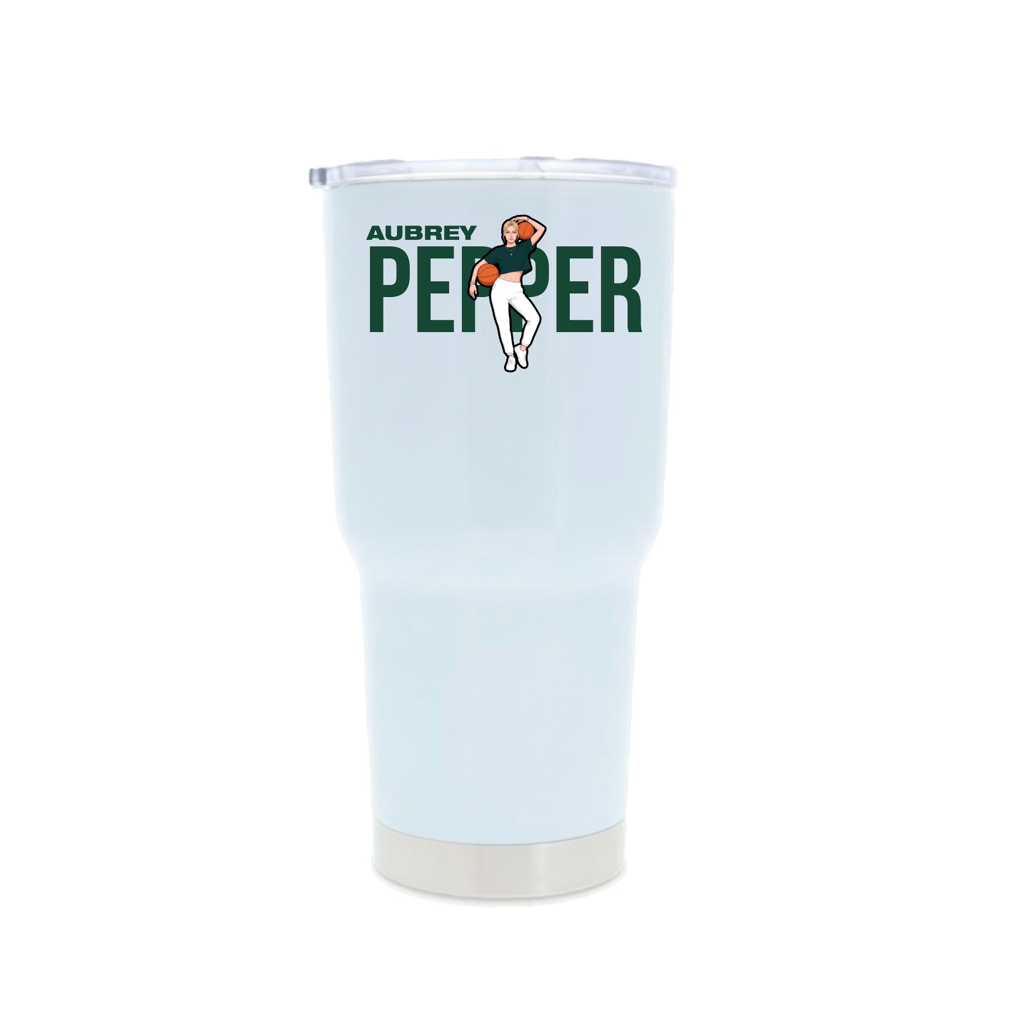 30oz Stainless Steel Tumbler — Player Name in White