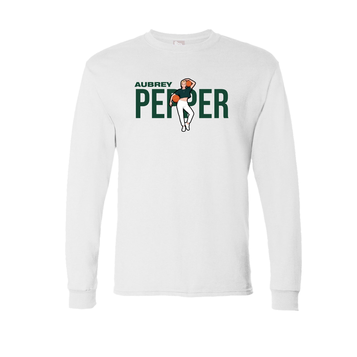 Long Sleeve Tee — Player Name in White
