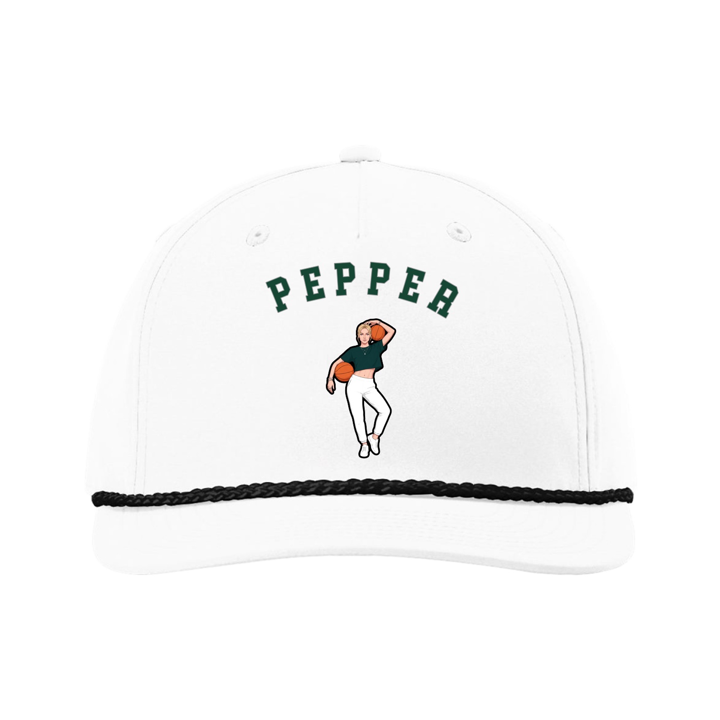 Five-Panel Classic Rope Cap — Shirsey Arch in White