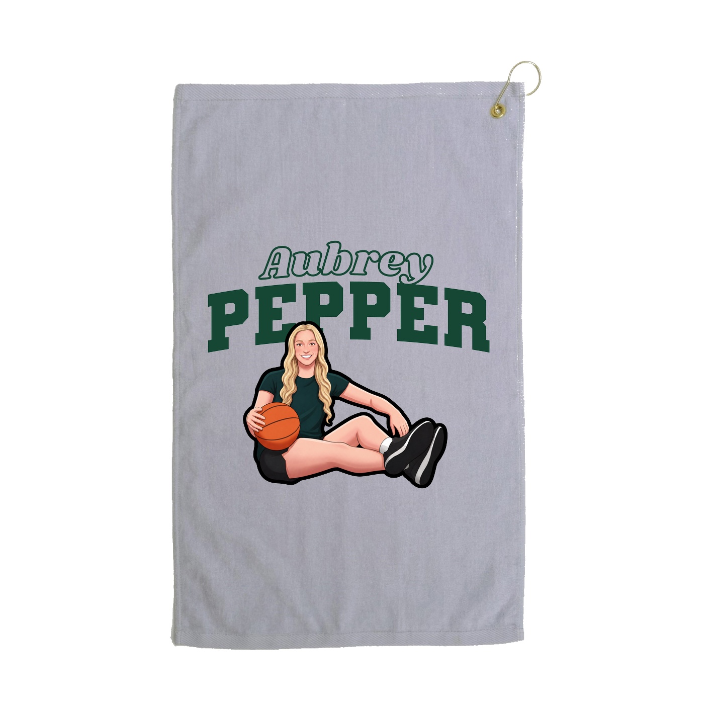 Golf Towel — Name Arch in Grey