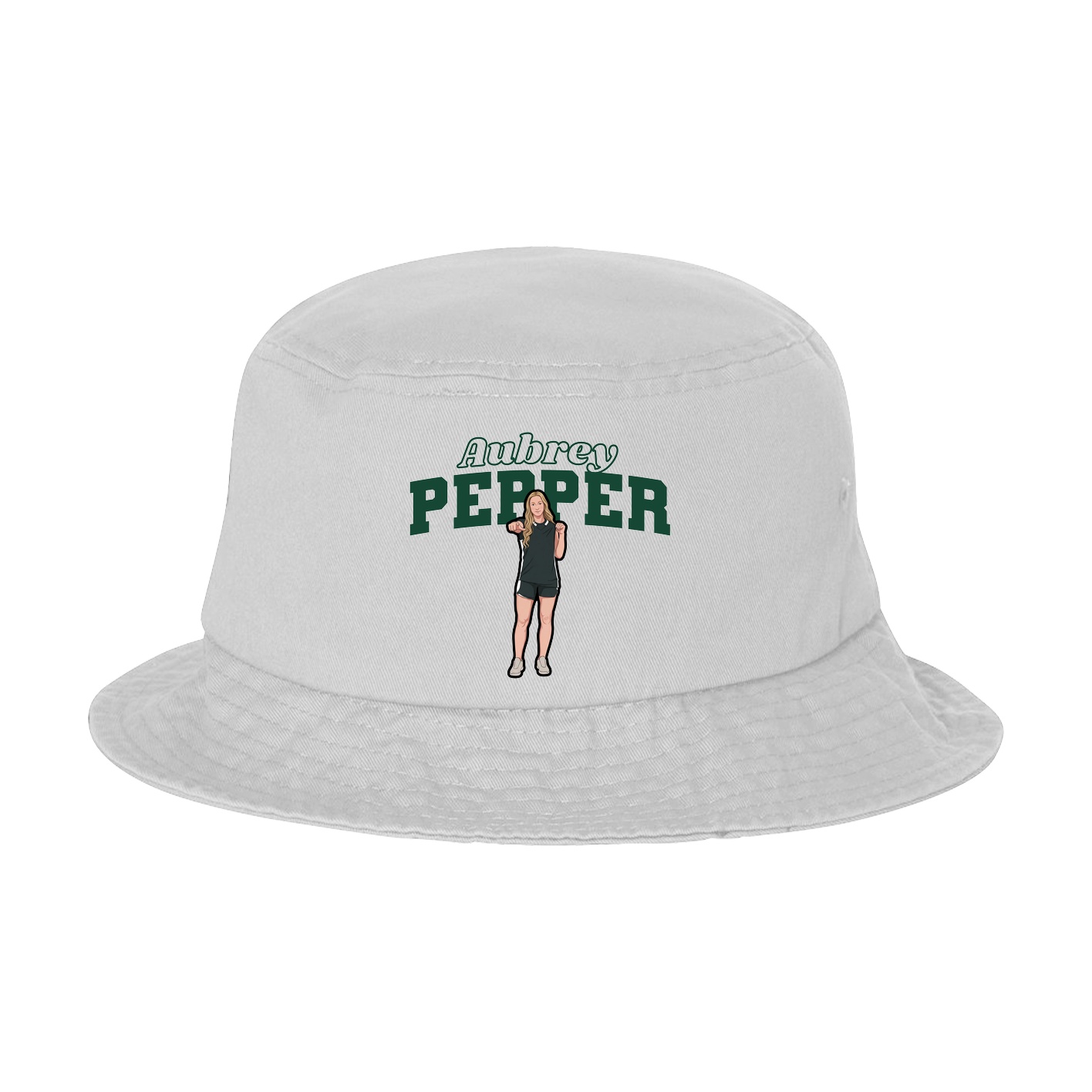Bucket Cap — Name Arch in White