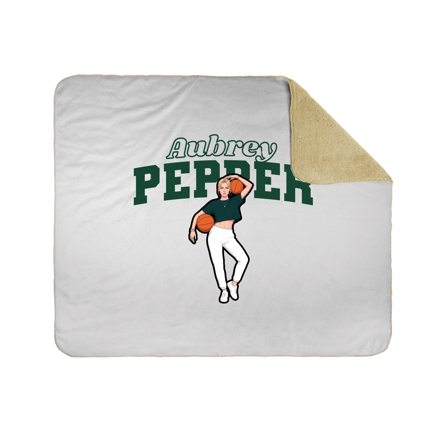 Throw Blanket — Name Arch in White