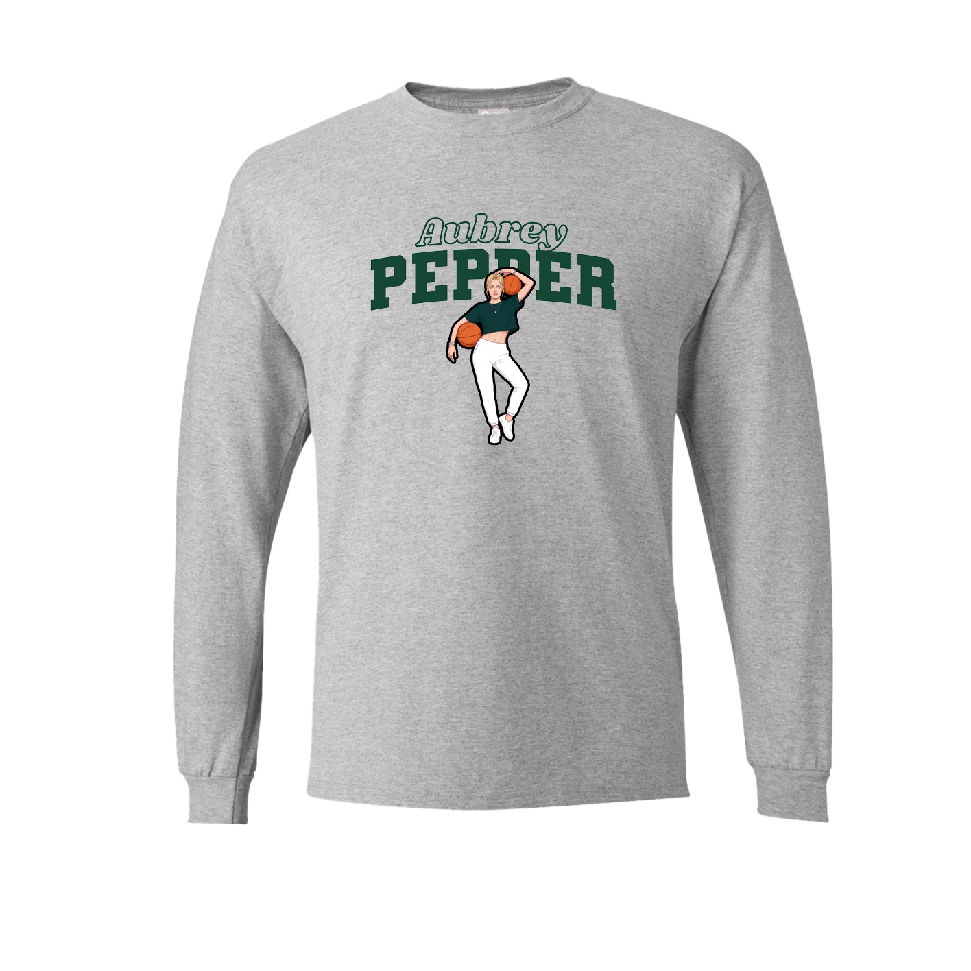 Long Sleeve Tee — Name Arch in Grey