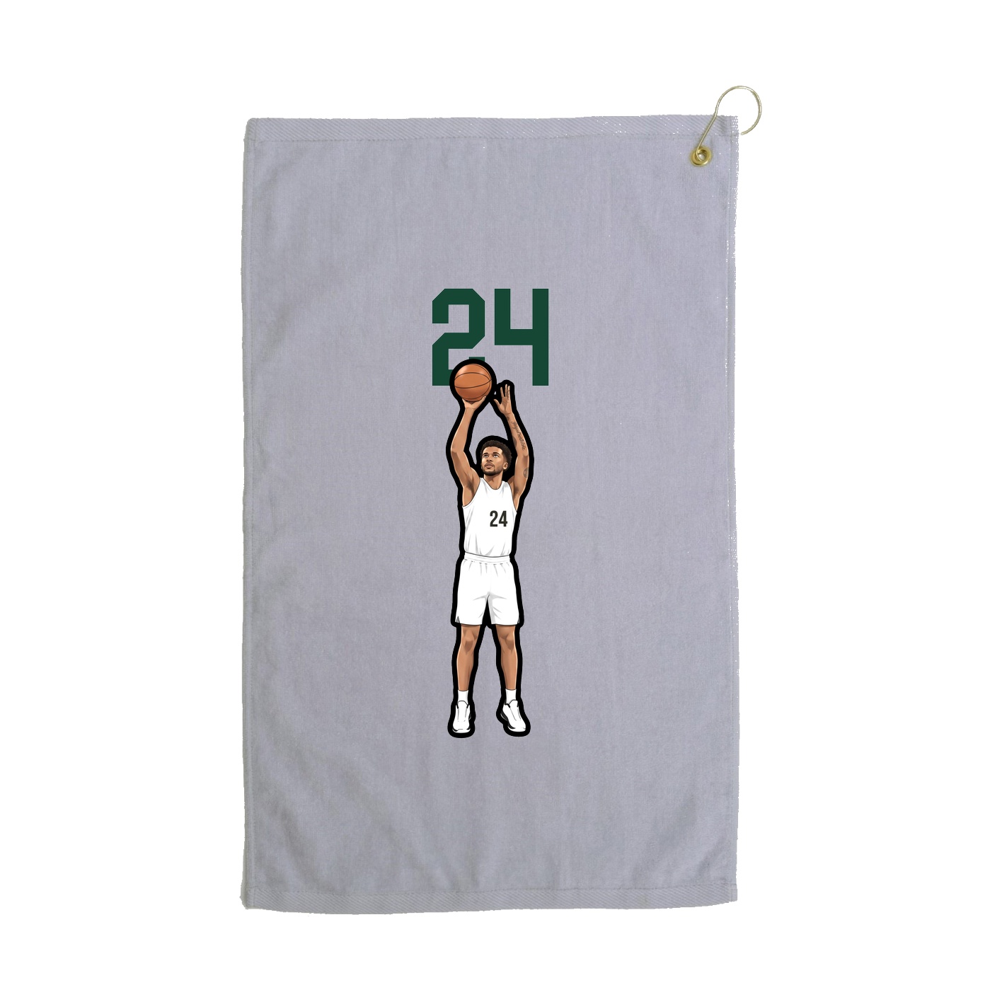 Golf Towel — Number Top in Grey