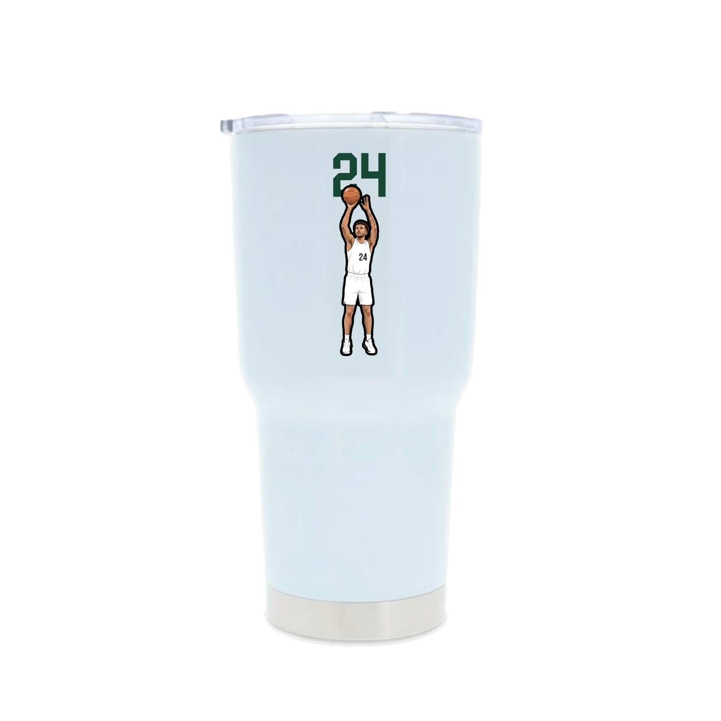 30oz Stainless Steel Tumbler — Number Top in White