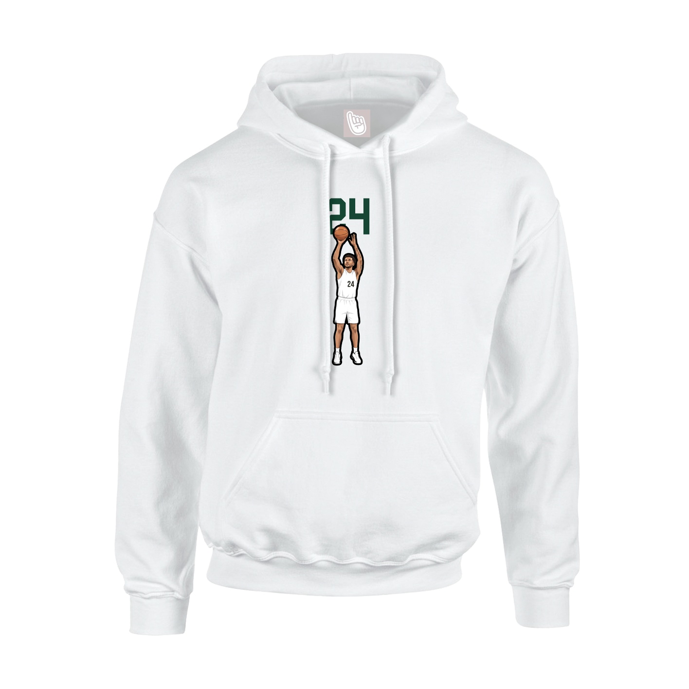Youth Hoodie — Number Top in White