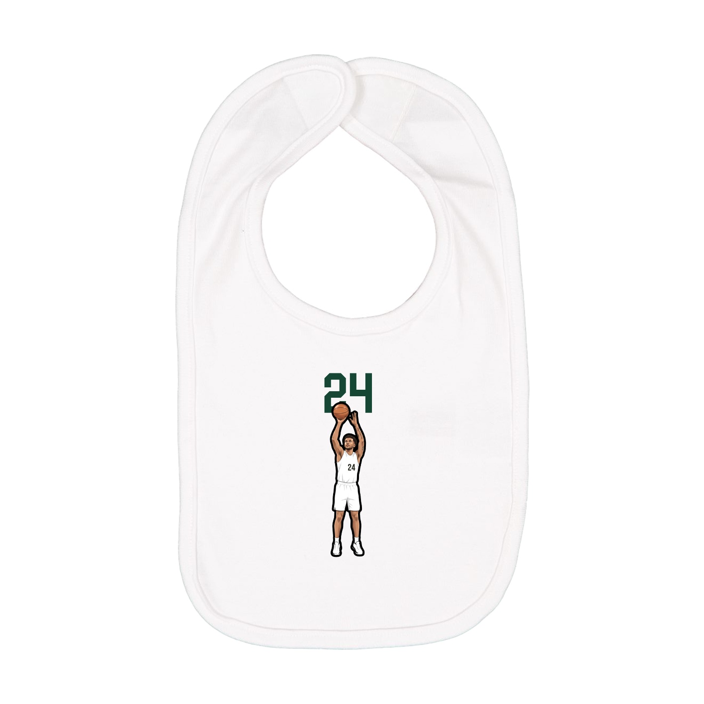 Infant Bib — Number Top in White