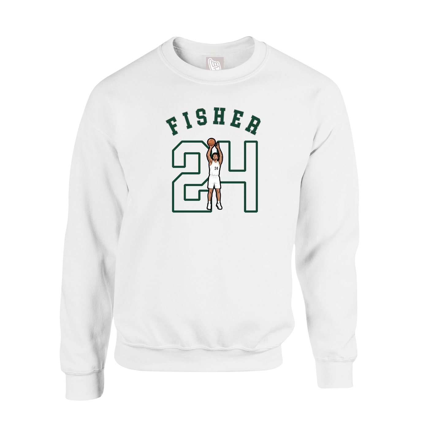 Fleece Crew — Shirsey Arch in White