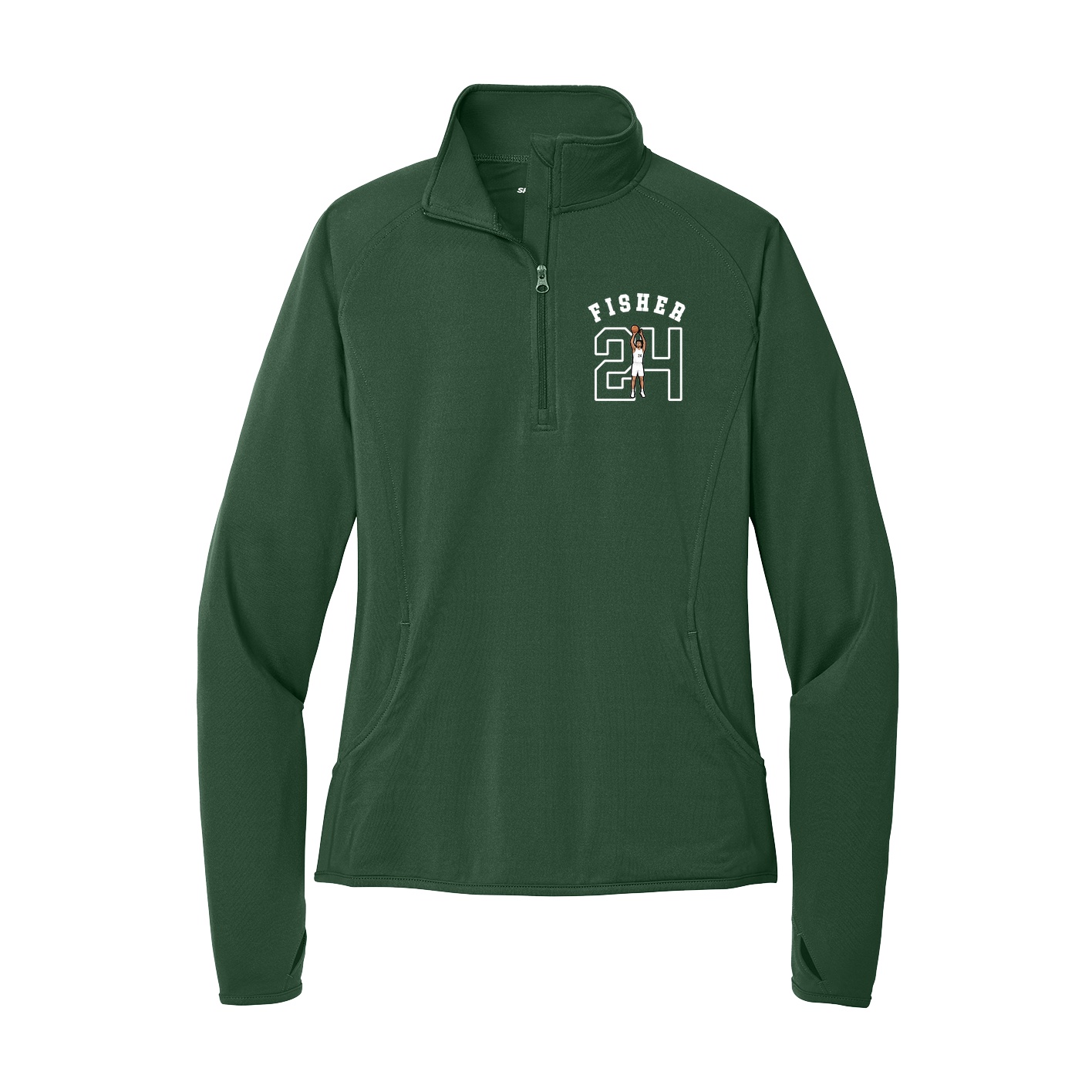 Women's Q-Zip Pullover — Shirsey Arch in Green