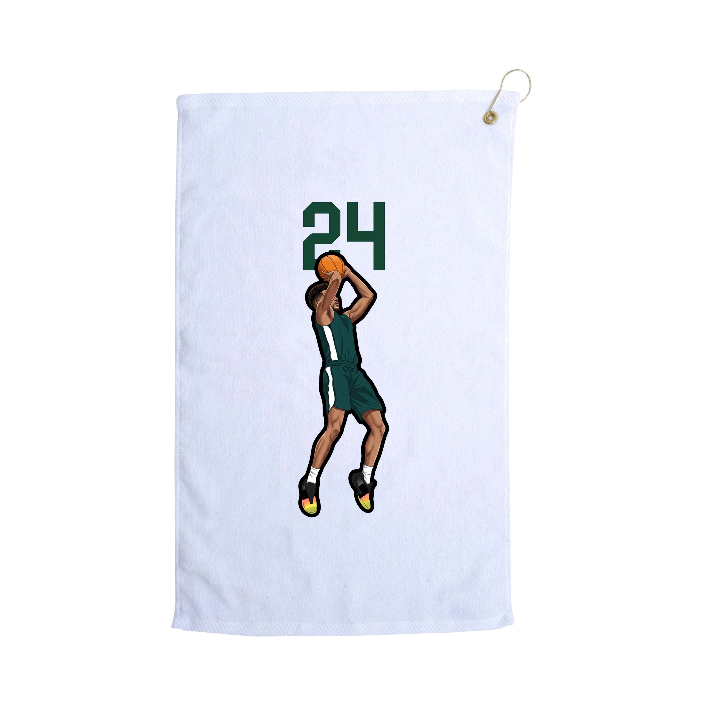 Golf Towel — Number Top in White