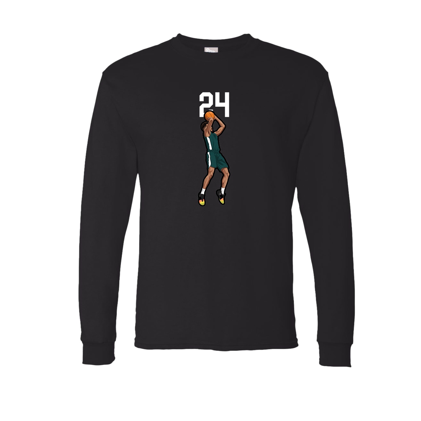 Long Sleeve Tee — Number Top in Black
