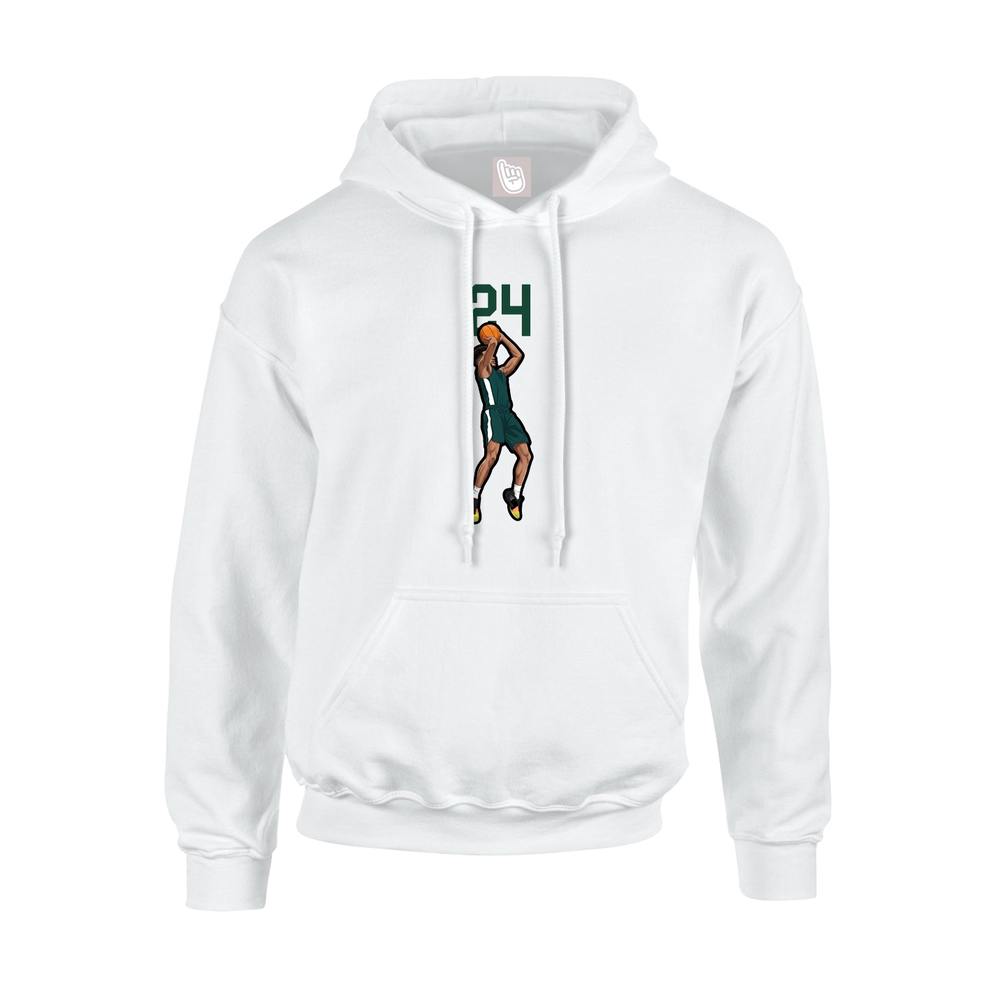 Youth Hoodie — Number Top in White