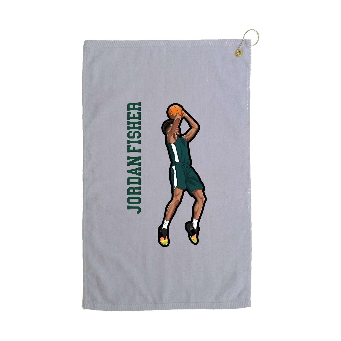 Golf Towel — Name Vertical in Grey