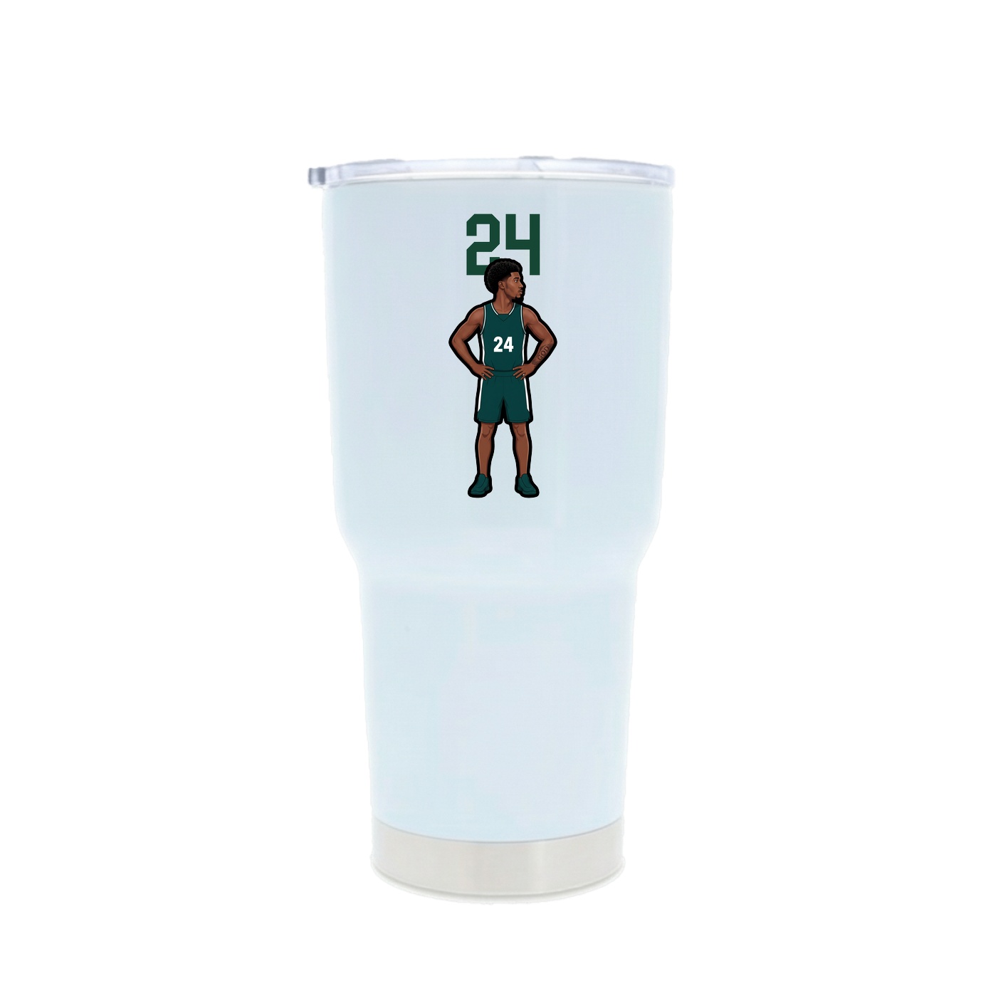 30oz Stainless Steel Tumbler — Number Top in White