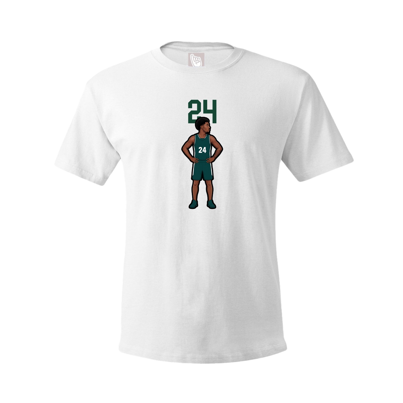 Youth Tee — Number Top in White
