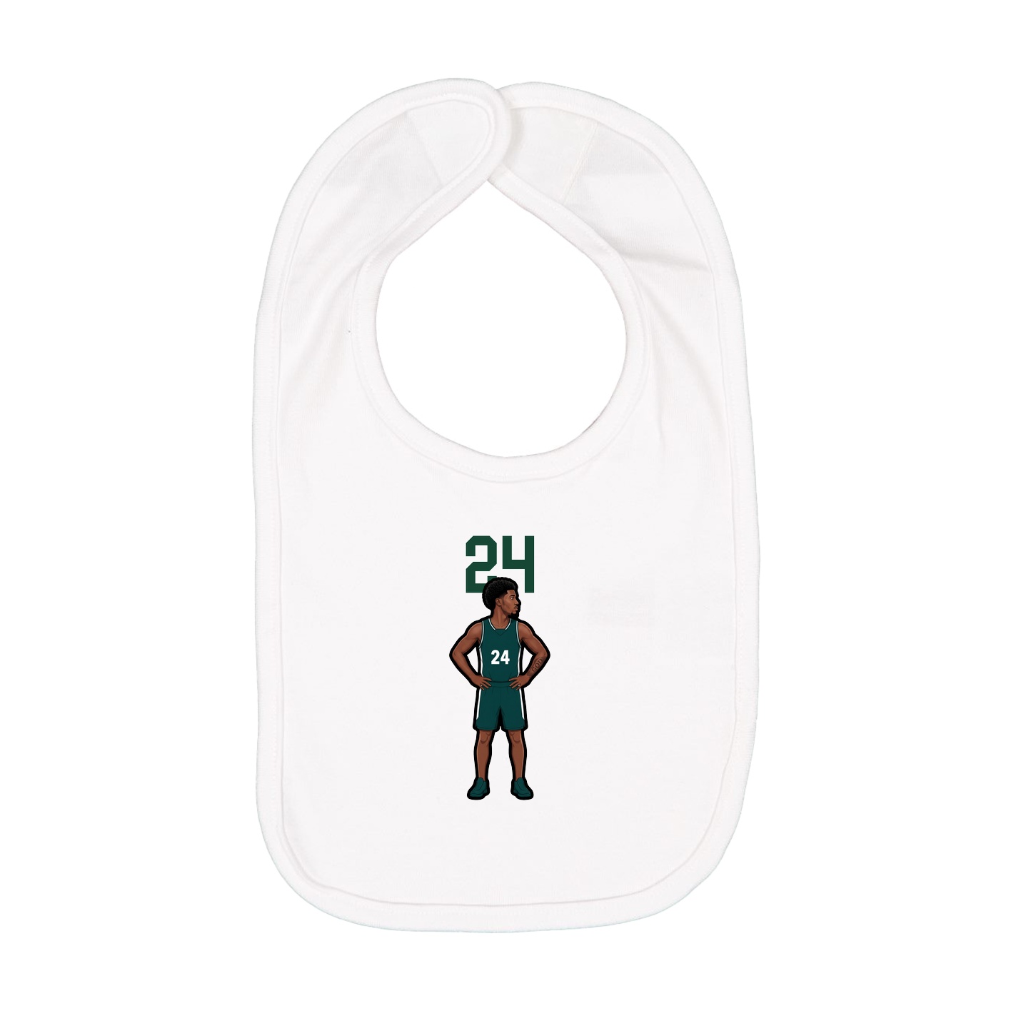 Infant Bib — Number Top in White