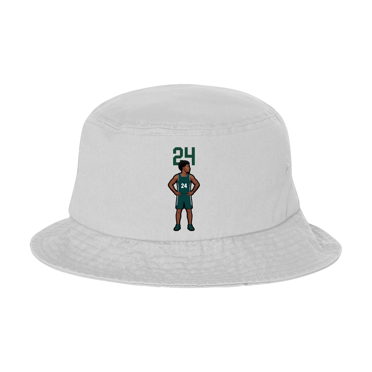 Bucket Cap — Number Top in White