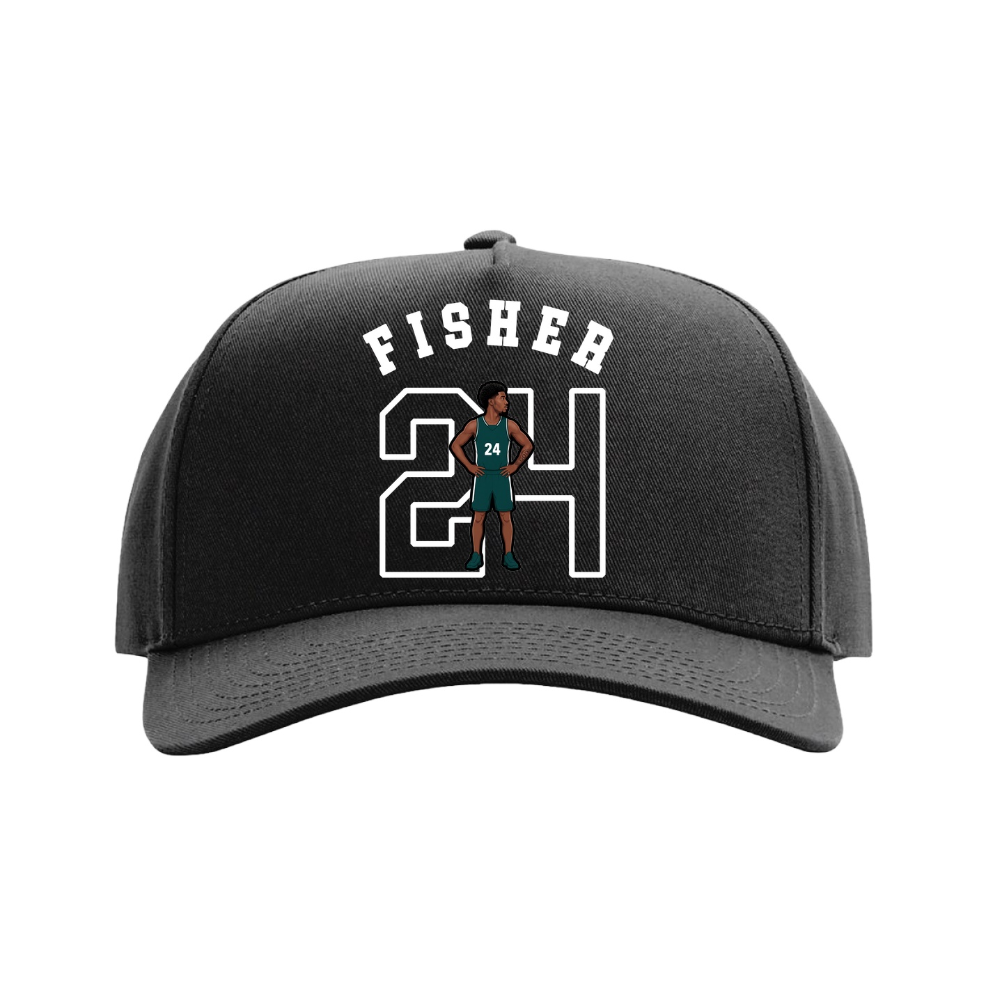 Full Fabric Five-Panel Champ Cap — Shirsey Arch in Black