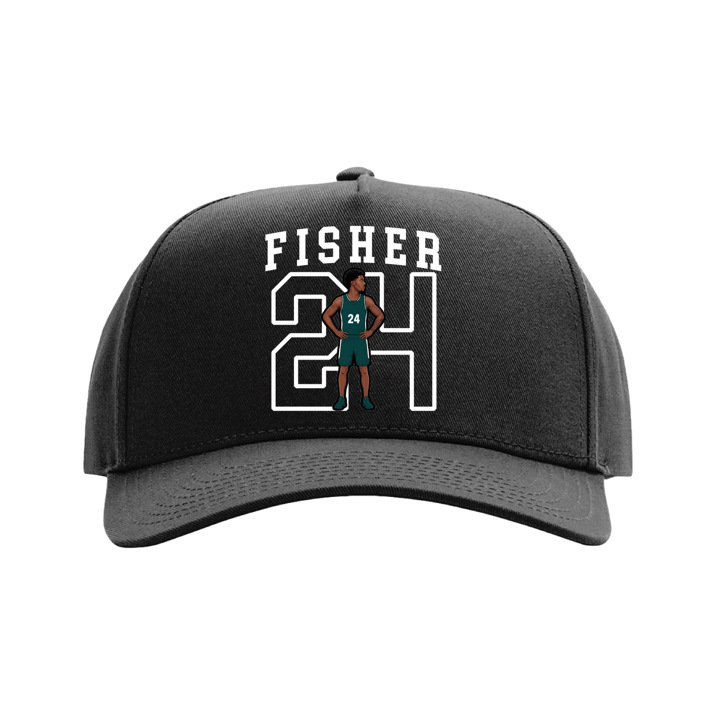 Full Fabric Five-Panel Champ Cap — Shirsey in Black