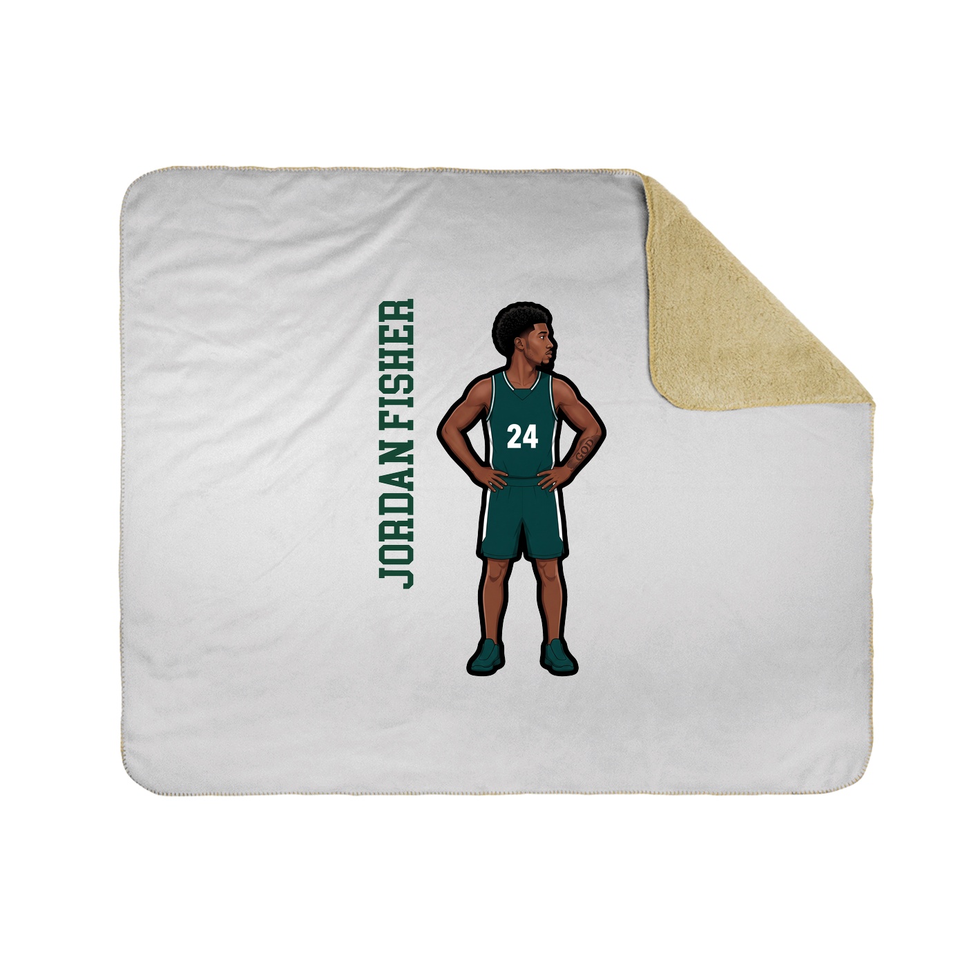 Throw Blanket — Name Vertical in White