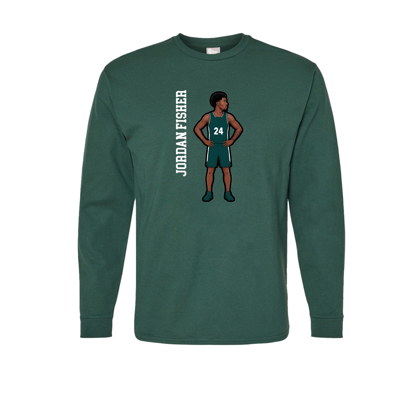 Long Sleeve Tee — Name Vertical in Green
