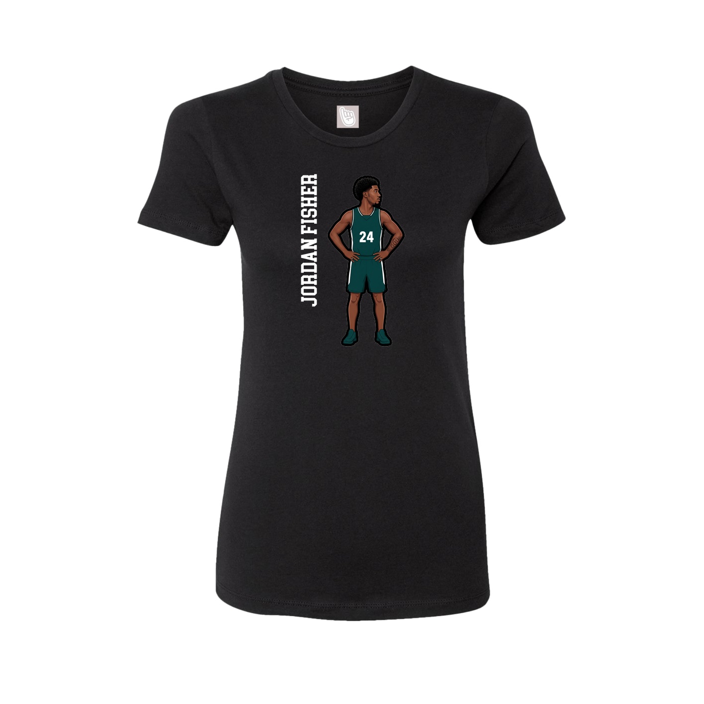 Womens Tee — Name Vertical in Black