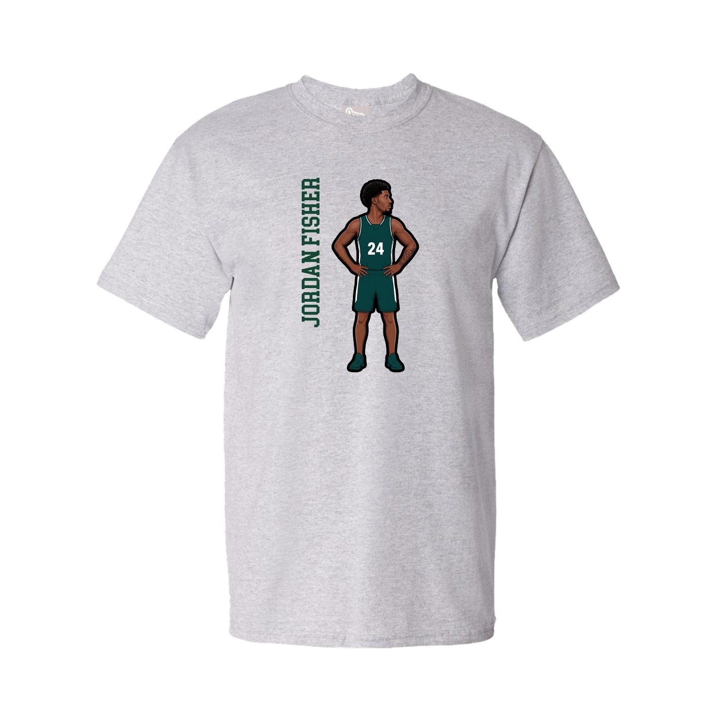 Youth Tee — Name Vertical in Grey