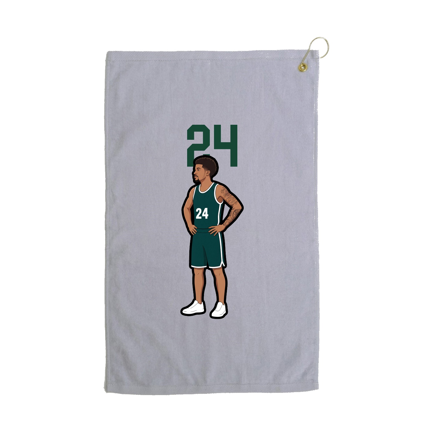 Golf Towel — Number Top in Grey