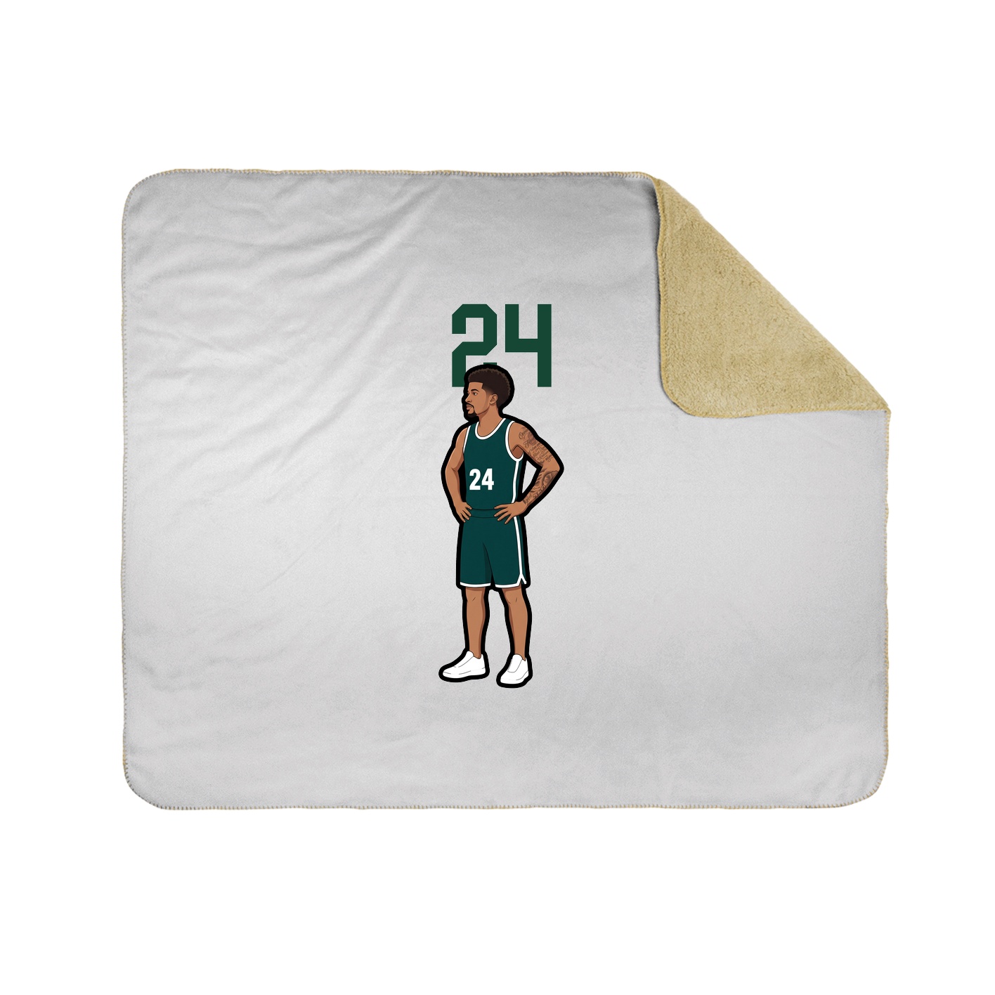 Throw Blanket — Number Top in White