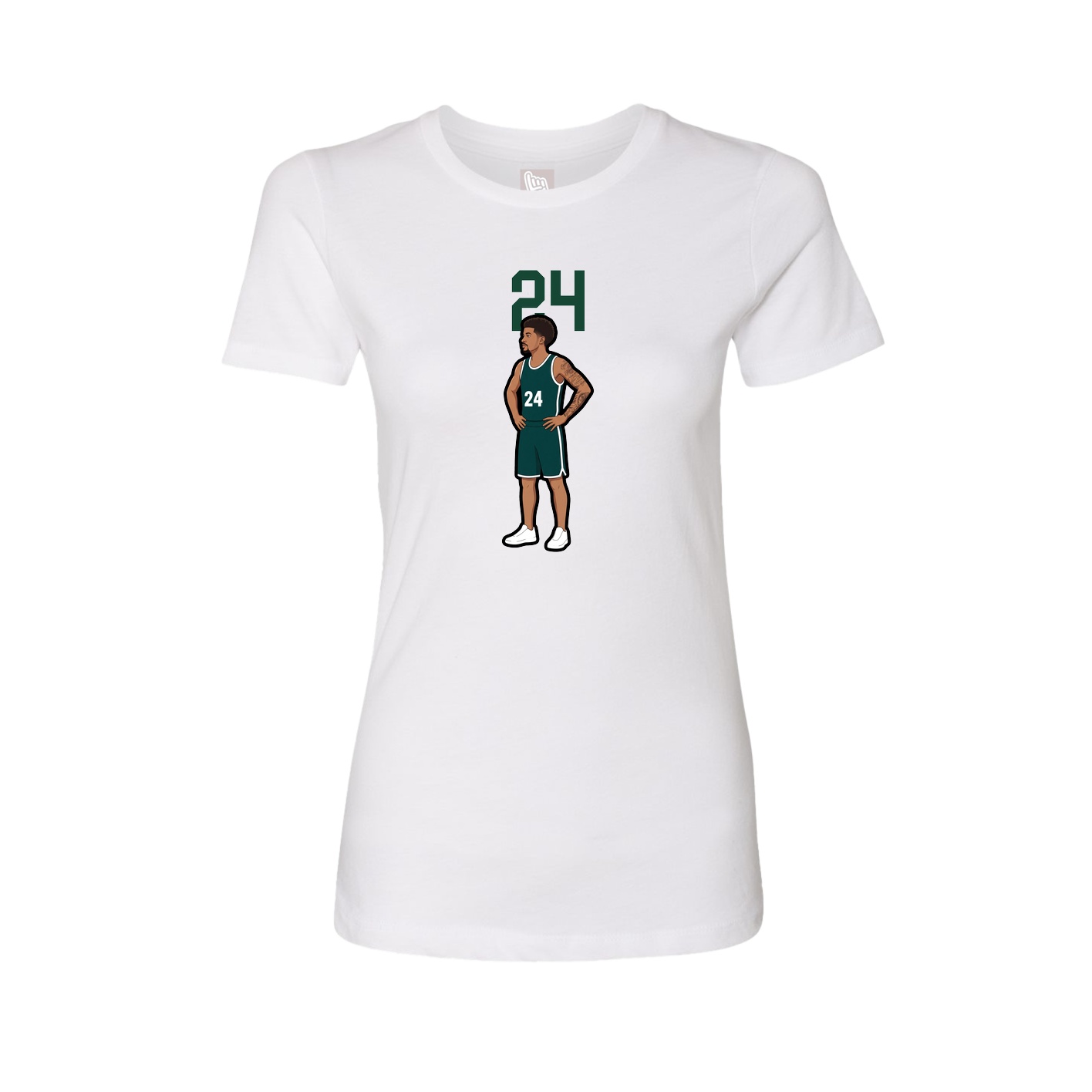 Fitted Women's Tee — Number Top in White