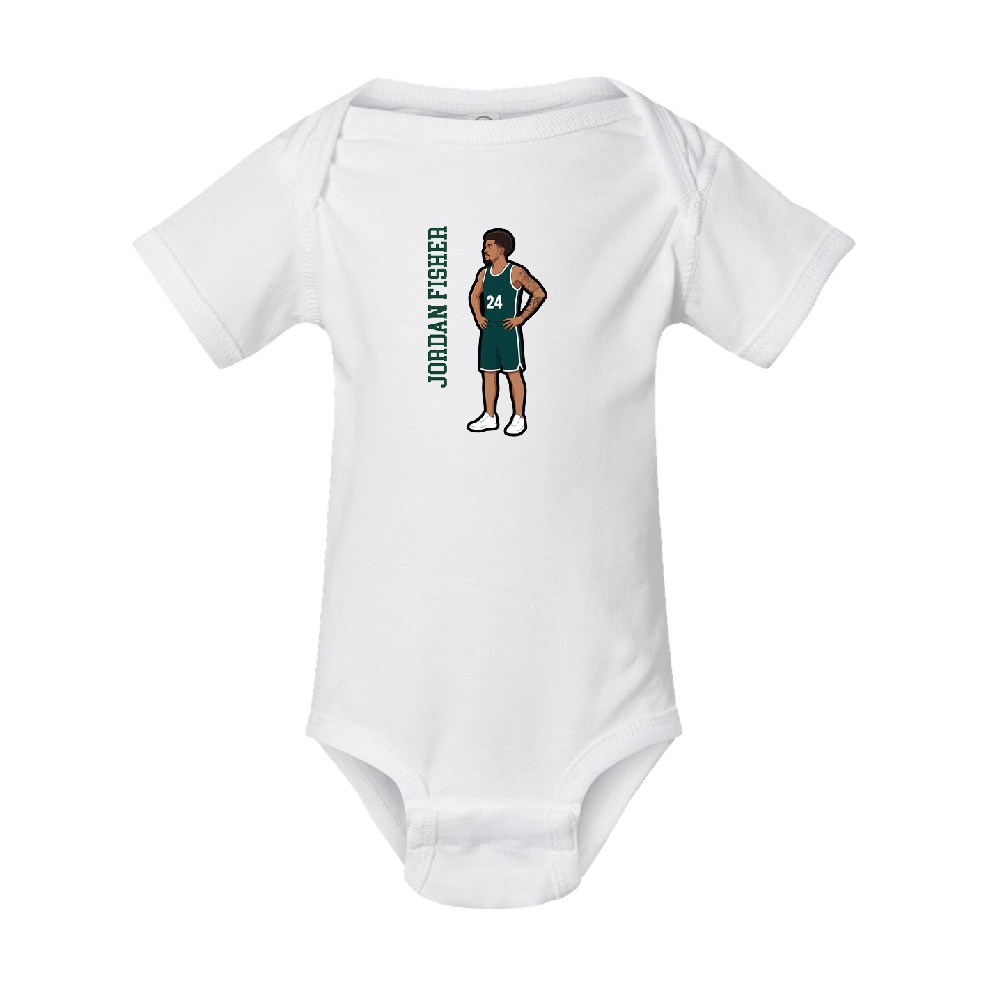 Baby Onesie — Name Vertical in White