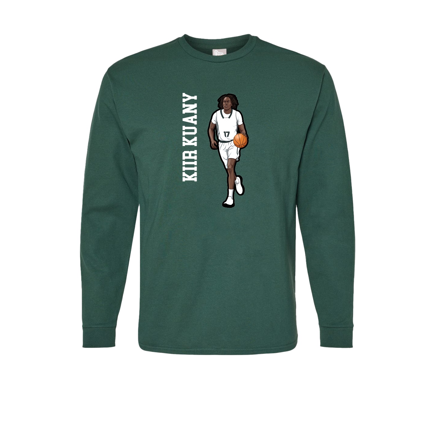 Long Sleeve Tee — Name Vertical in Green