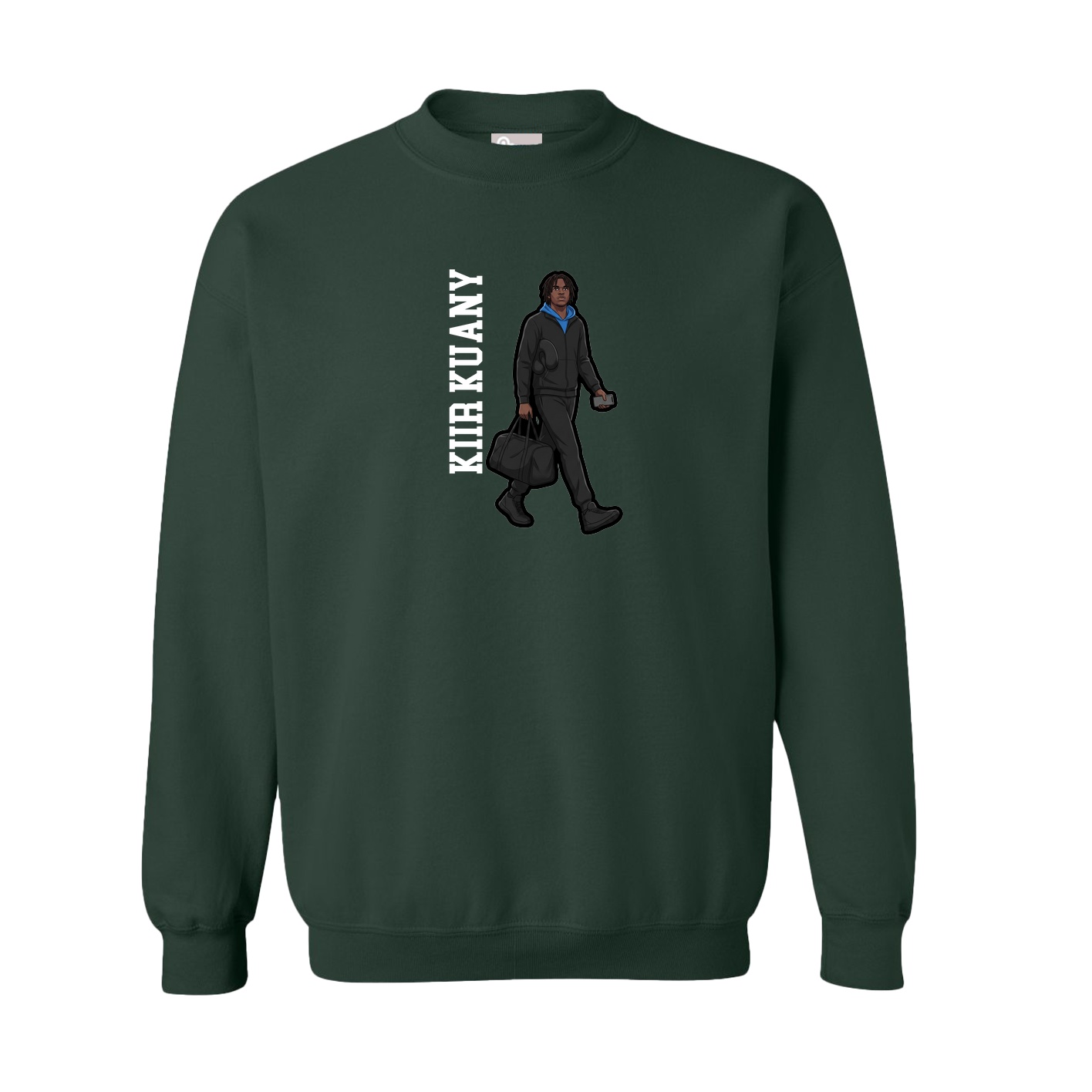 Fleece Crew — Name Vertical in Green