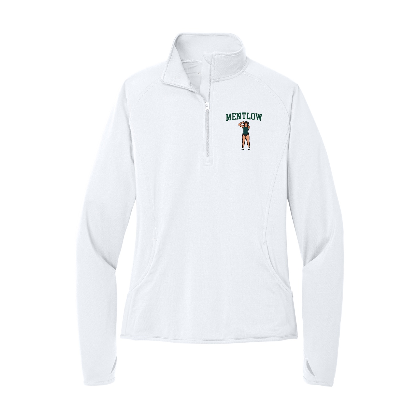 Women's Q-Zip Pullover — Shirsey in White