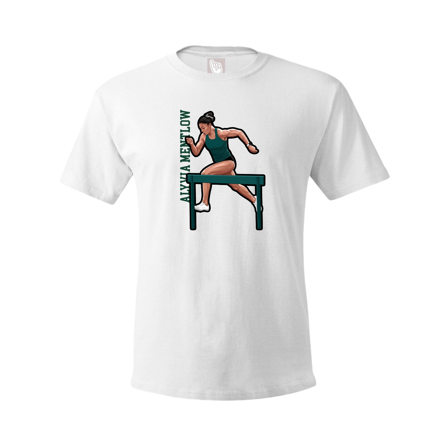 Tee — Name Vertical in White