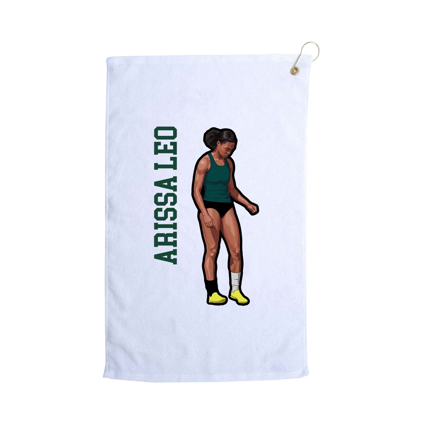 Golf Towel — Name Vertical in White