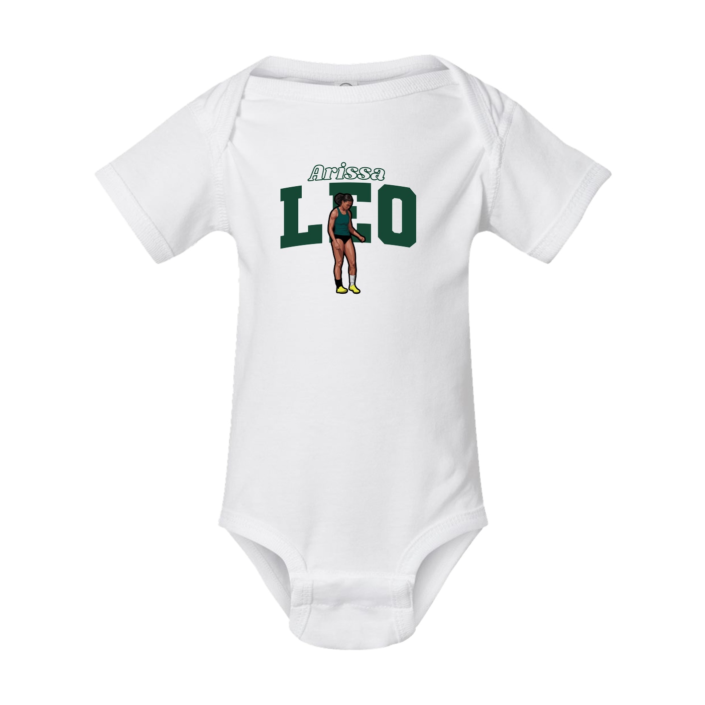 Baby Onesie — Name Arch in White