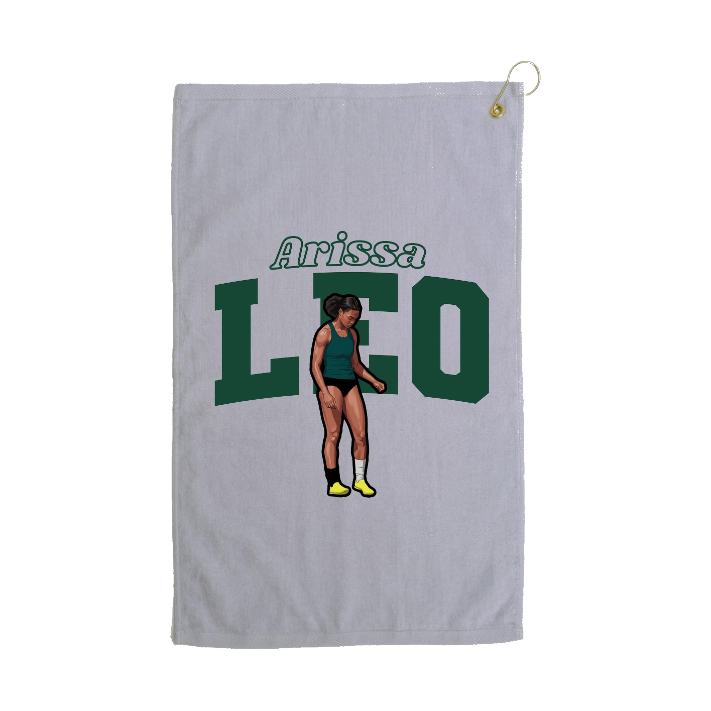 Golf Towel — Name Arch in Grey