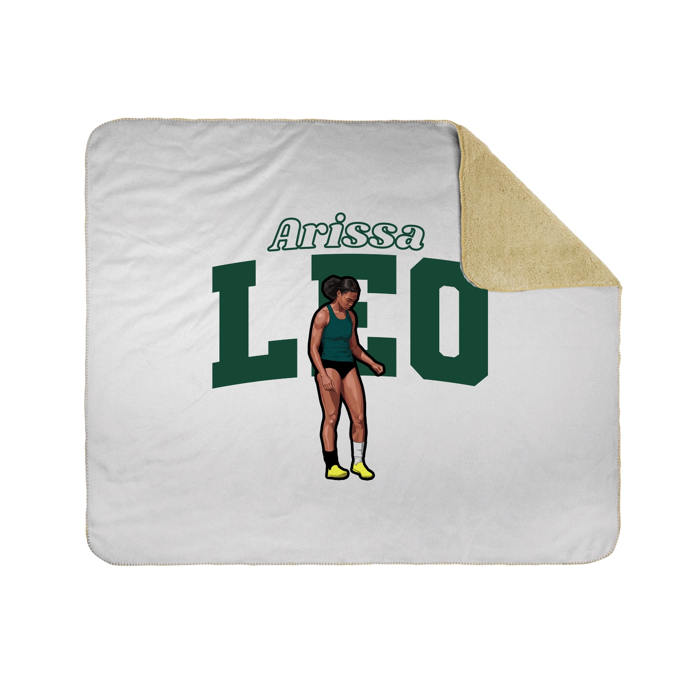 Throw Blanket — Name Arch in White