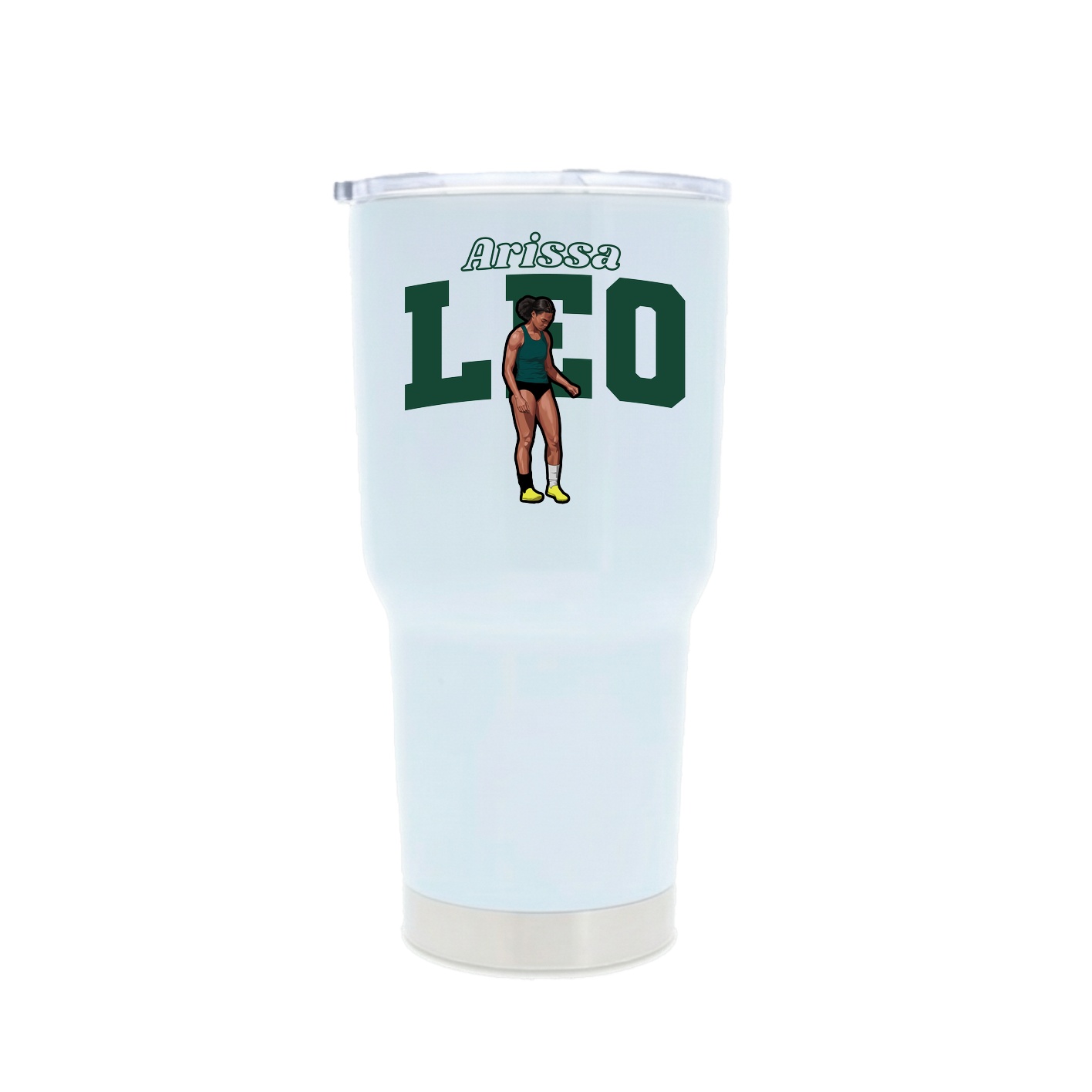 30oz Stainless Steel Tumbler — Name Arch in White