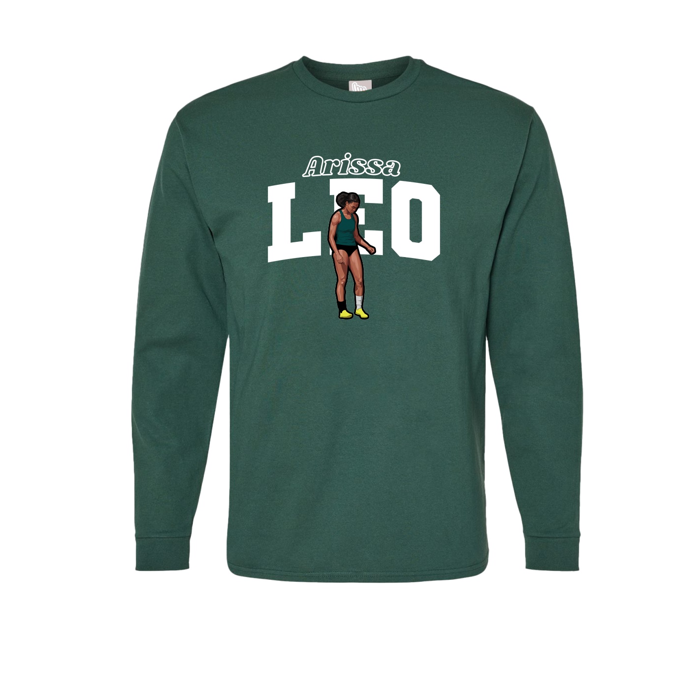 Long Sleeve Tee — Name Arch in Green