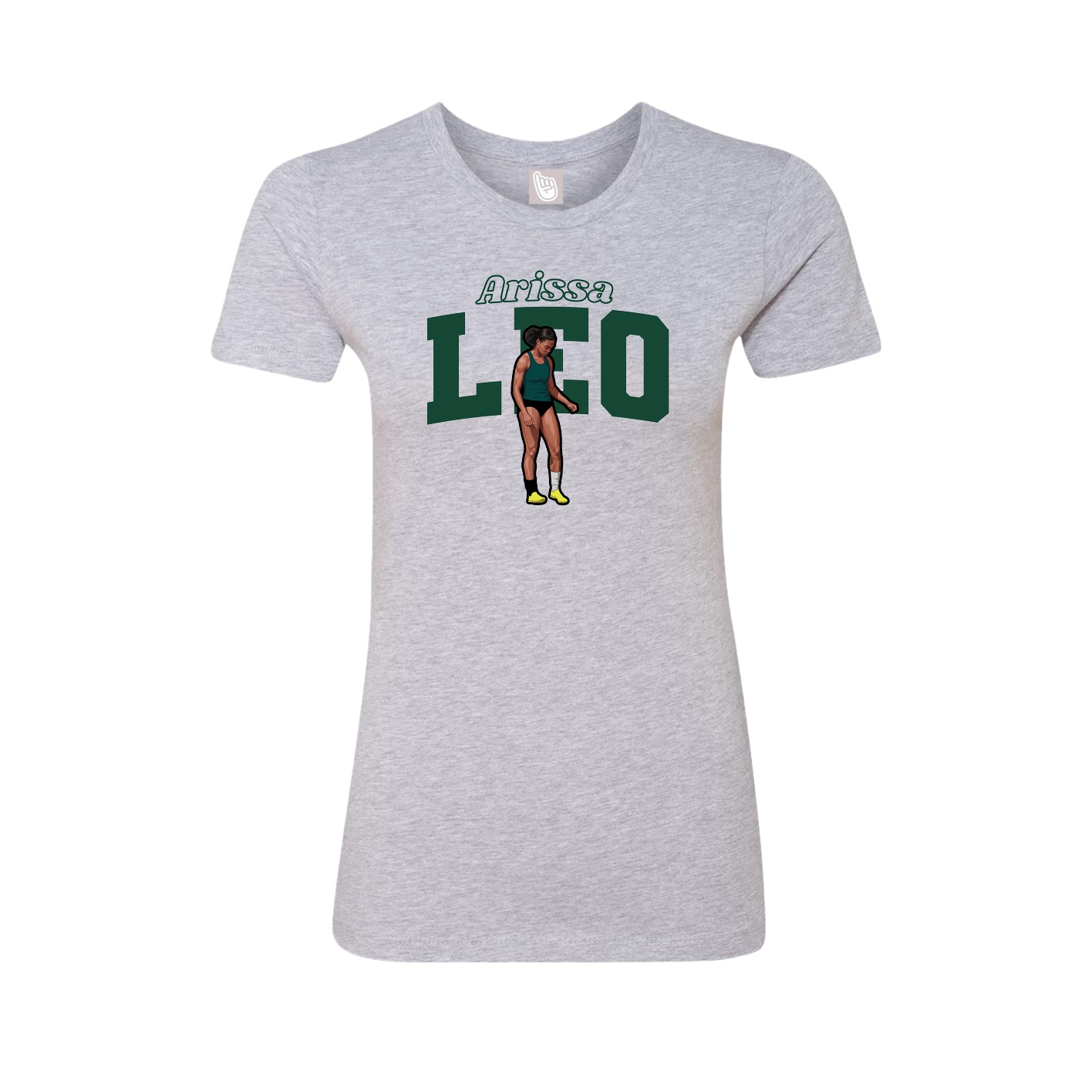 Fitted Women's Tee — Name Arch in Grey