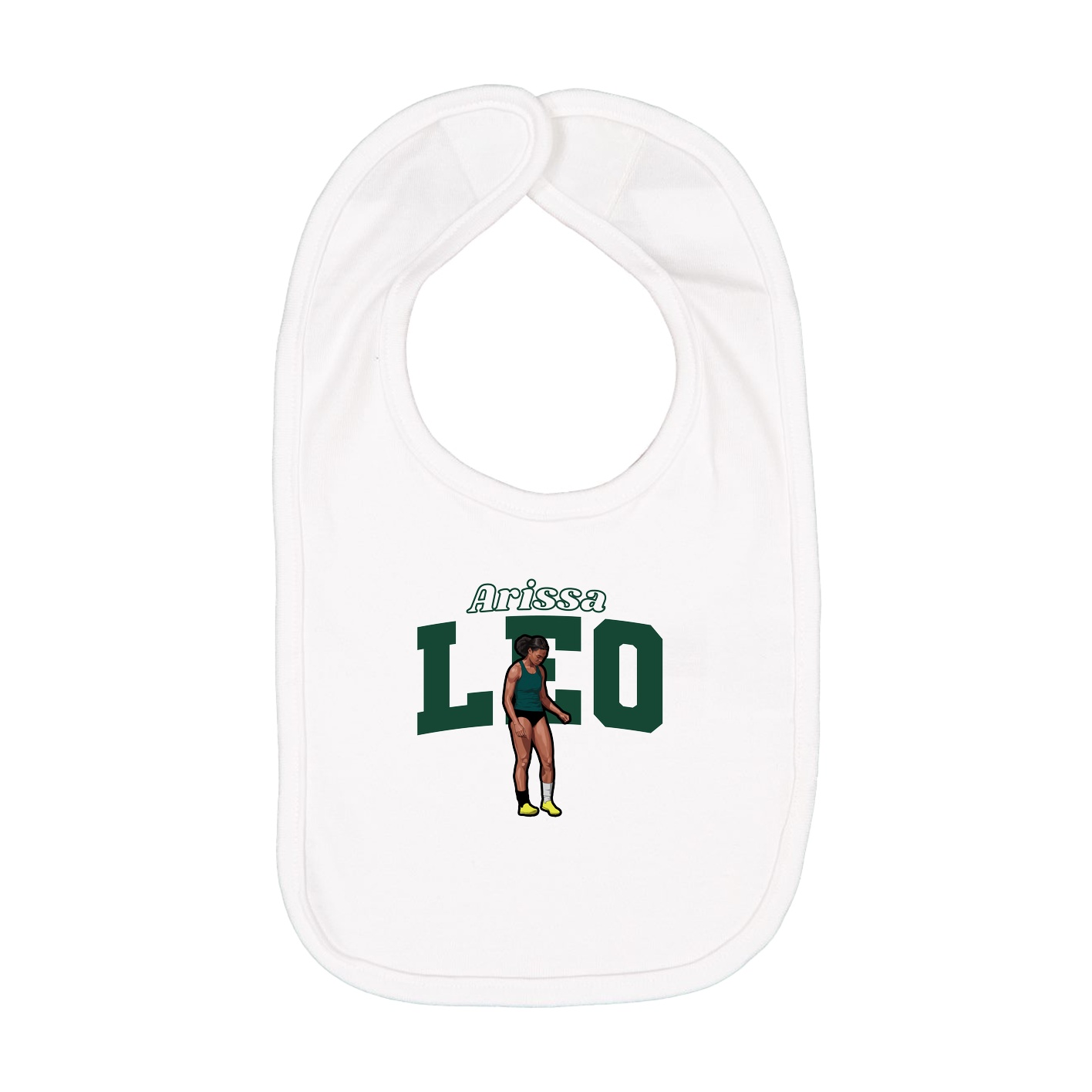 Infant Bib — Name Arch in White