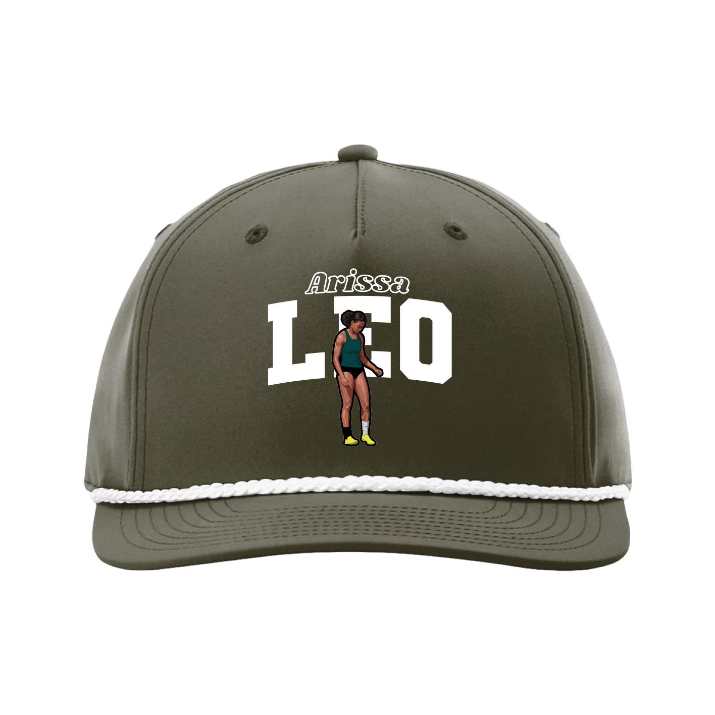 Five-Panel Classic Rope Cap — Name Arch in Green