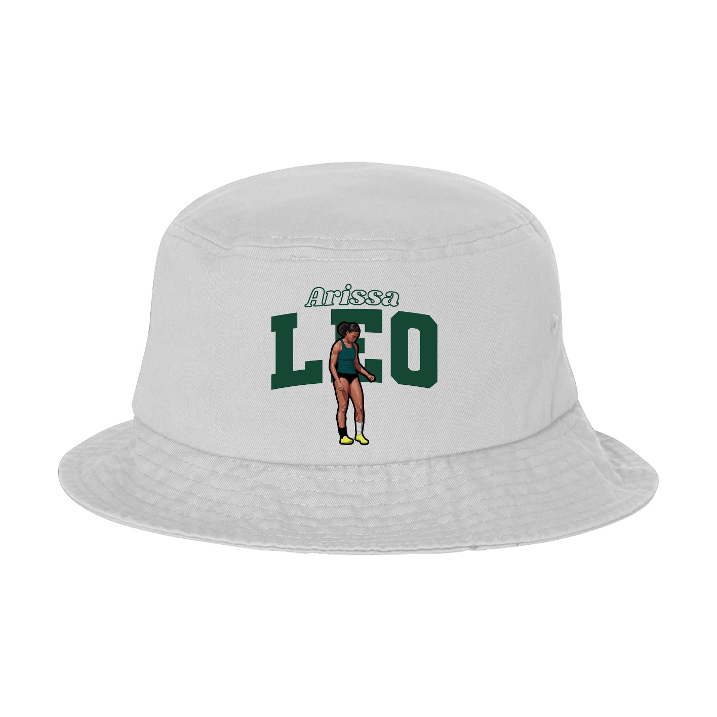 Bucket Cap — Name Arch in White