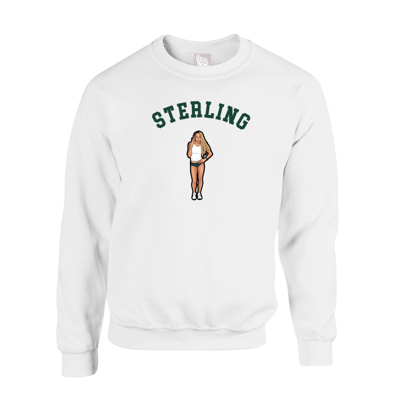 Fleece Crew — Shirsey Arch in White