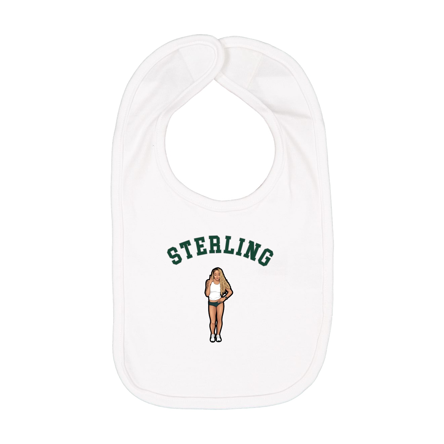 Infant Bib — Shirsey Arch in White