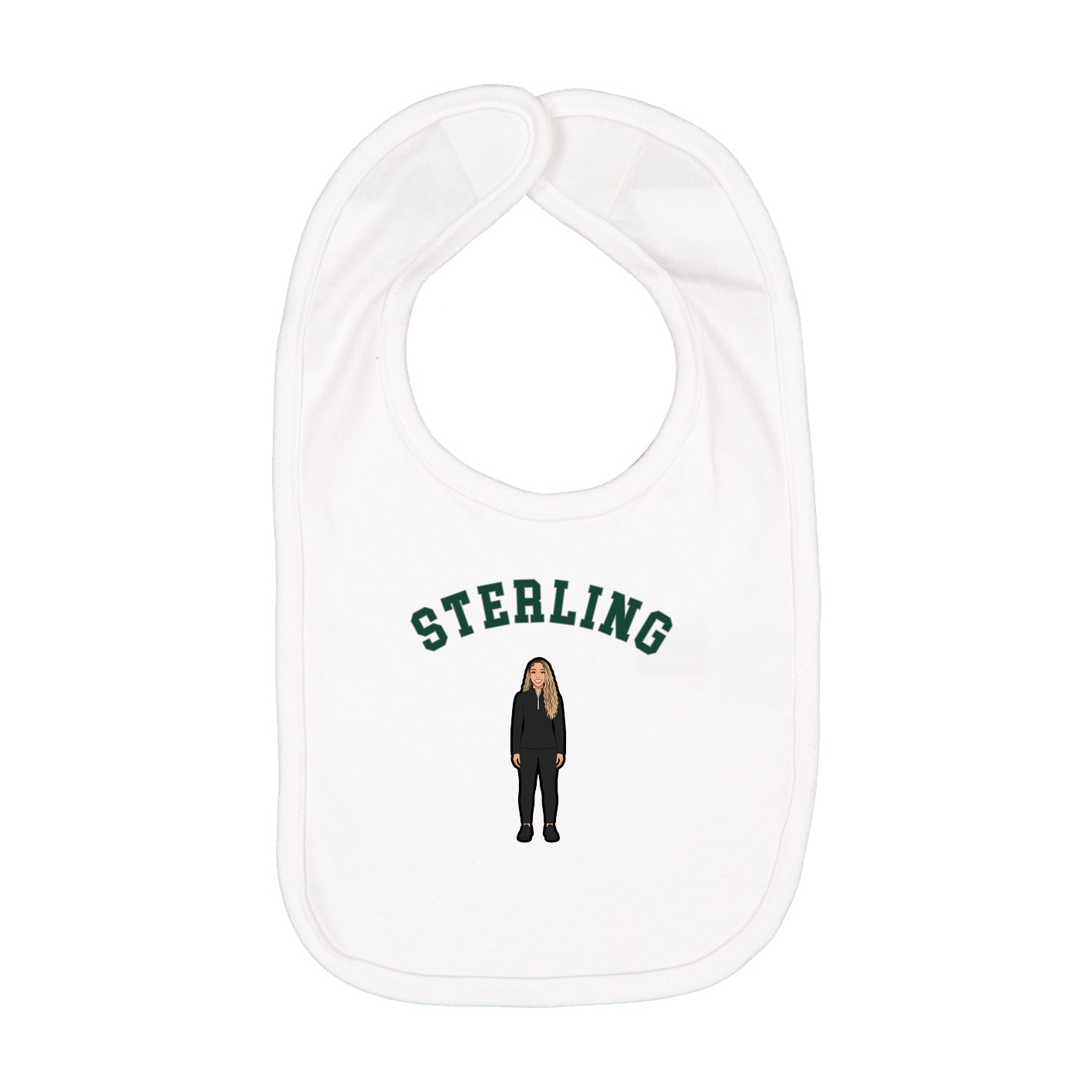 Infant Bib — Shirsey Arch in White